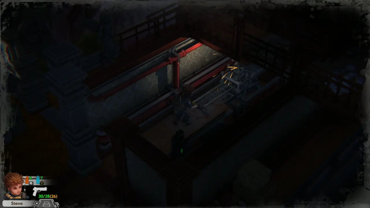 Corridor with sparking machine