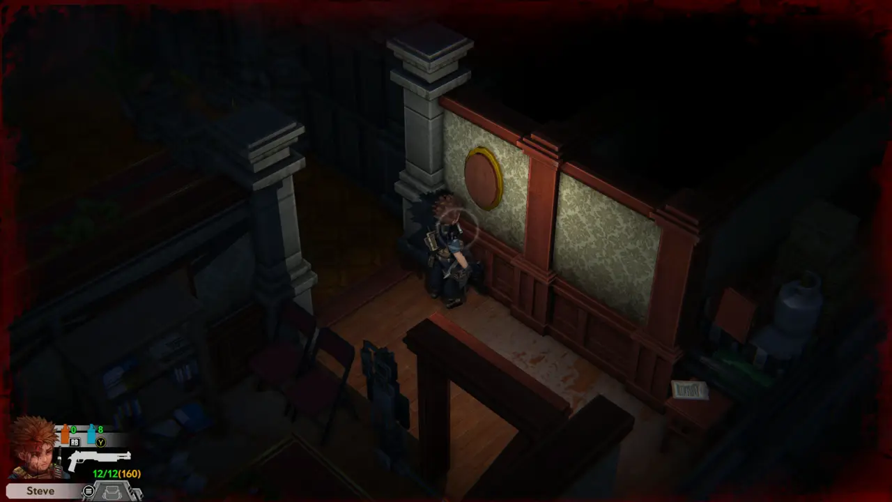 Red medallion on the wall