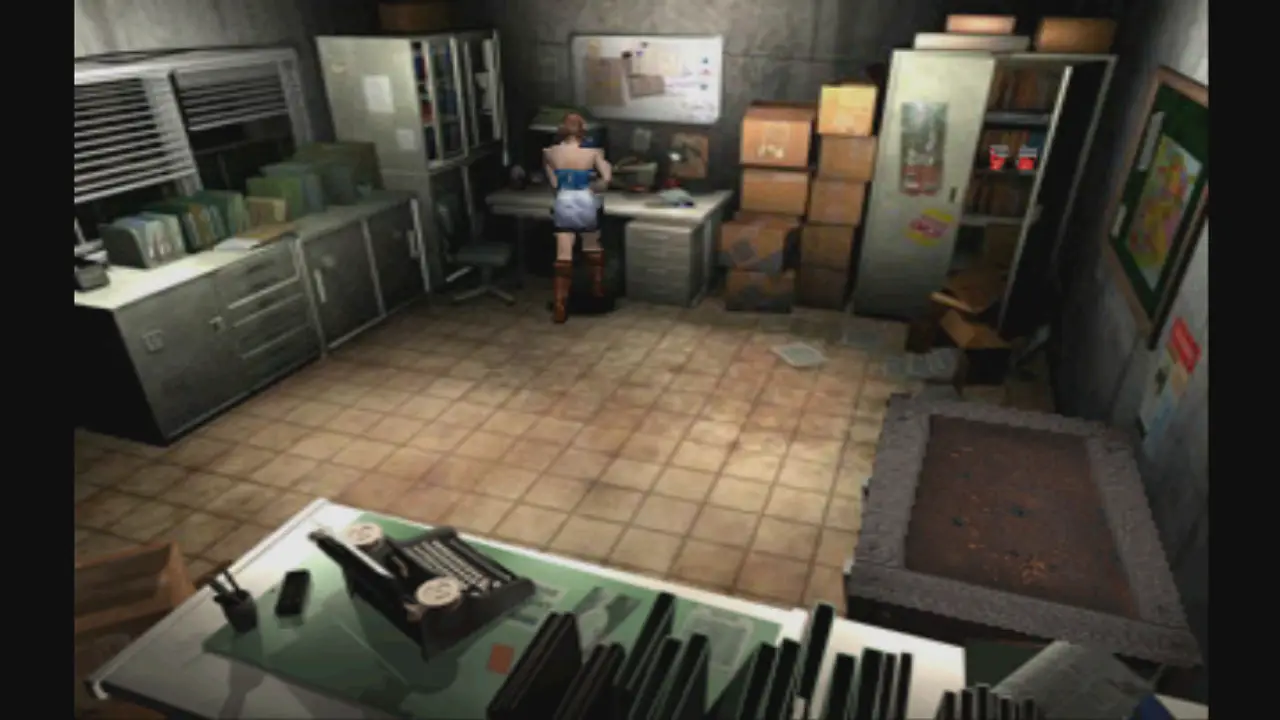 Warehouse office with the typewriter