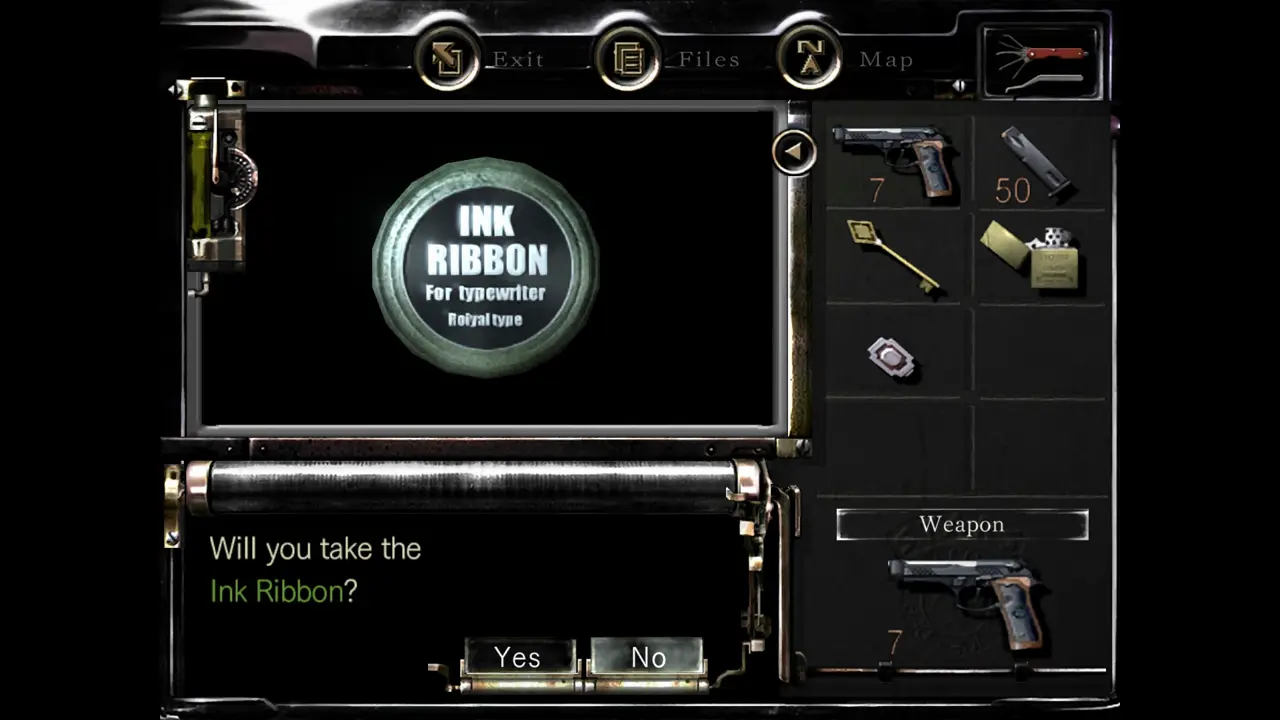 Ink Ribbon pickup prompt
