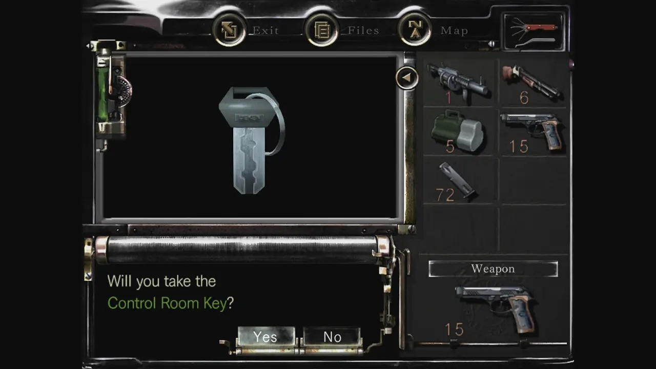 Control Room Key pickup prompt