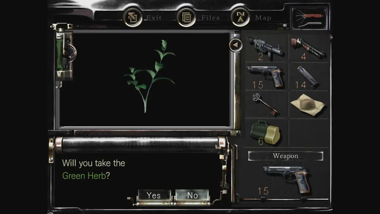 Green Herb pickup prompt