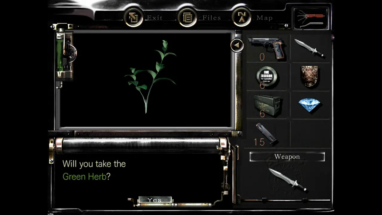 Green Herb pickup prompt