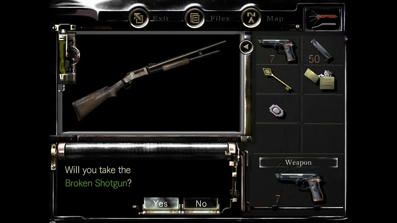 Broken Shotgun pickup prompt