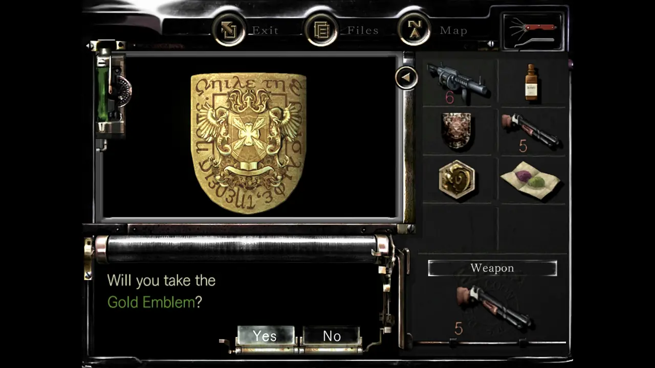 Gold Emblem pickup prompt