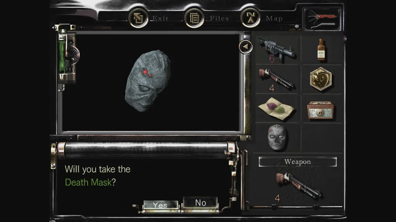 Death Mask pickup prompt