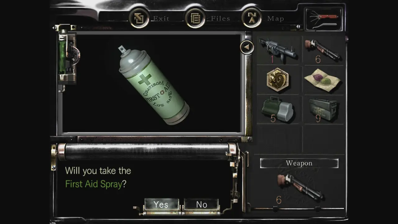 First Aid Spray pickup prompt