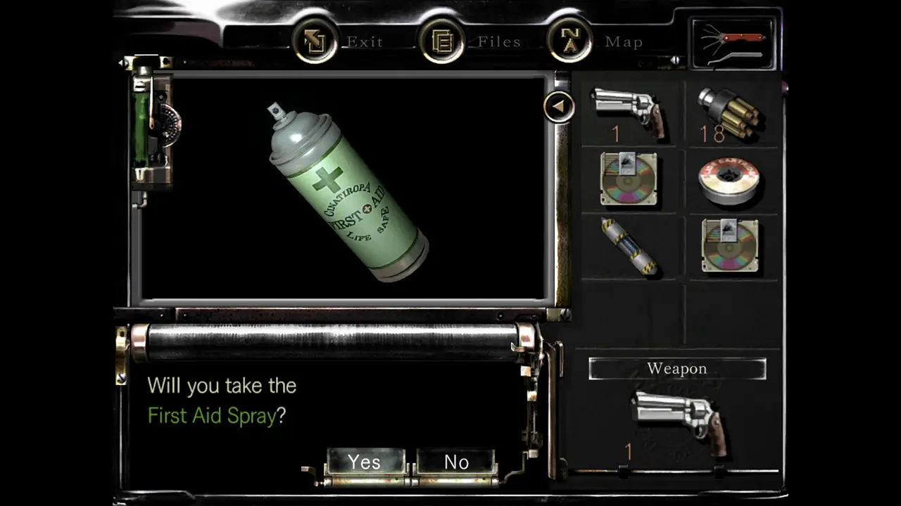 First Aid Spray pickup prompt