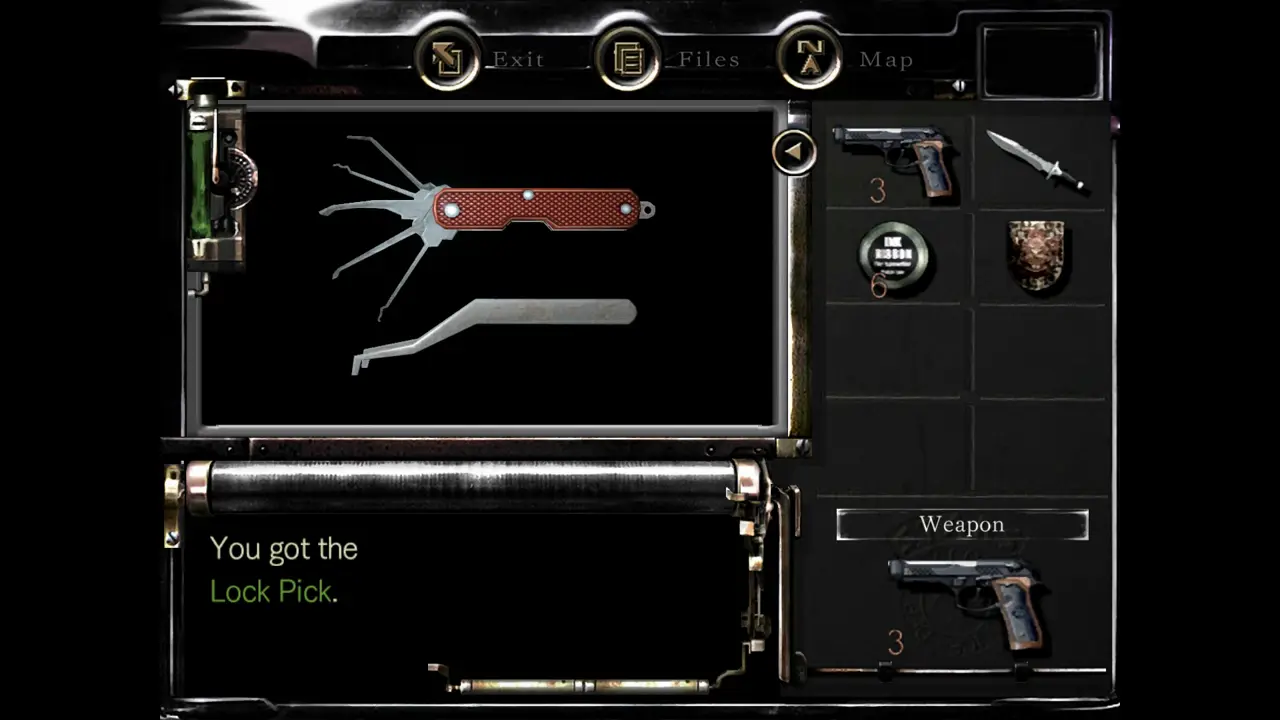 Lock Pick item screen