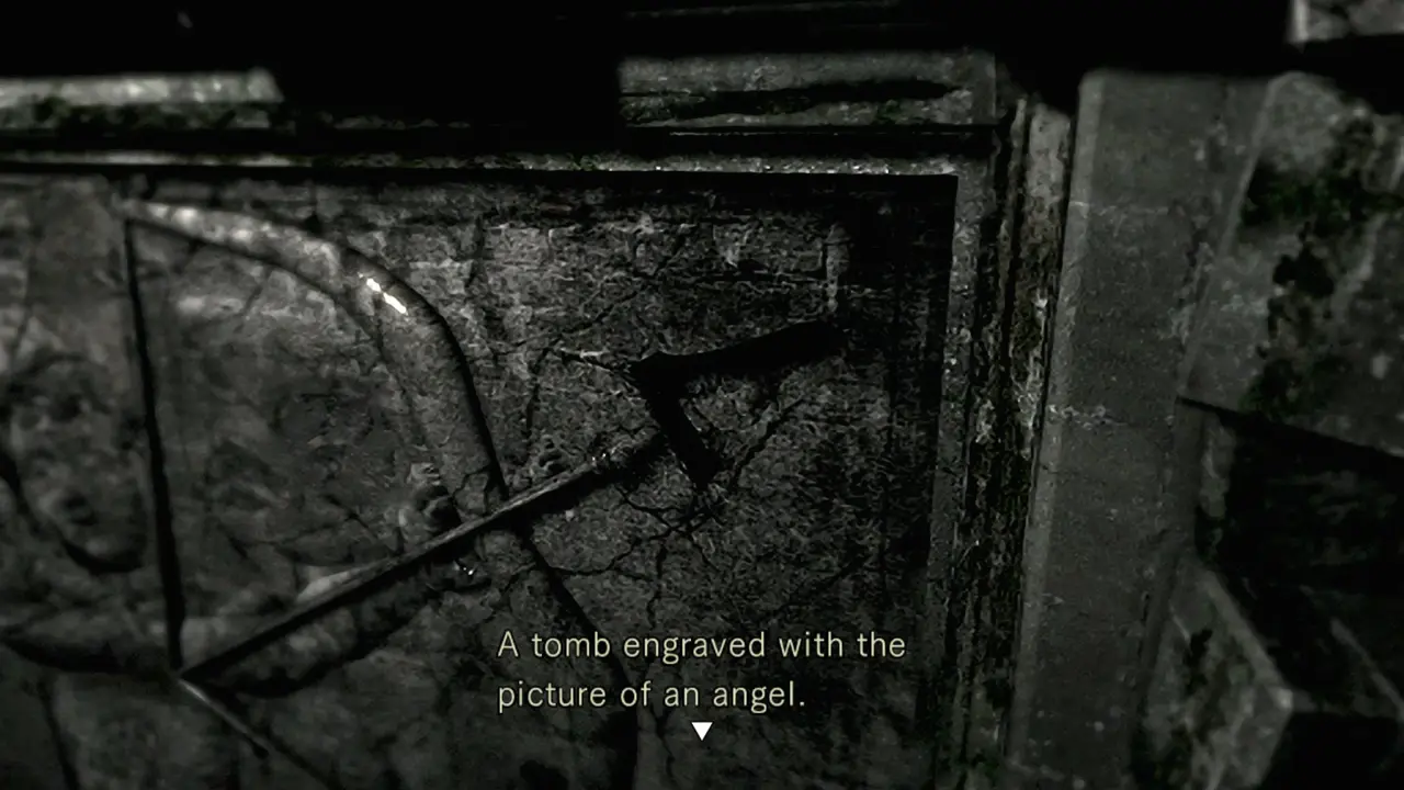 The angel tomb at the crypt entrance