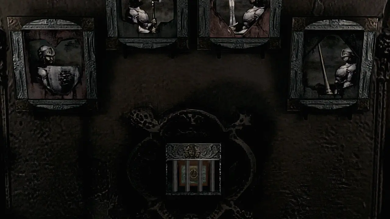 Barred alcove on the far wall